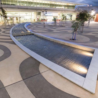 Carved Granite Water Feature - Adelaide Airport | Commercial Ceramics & Stone