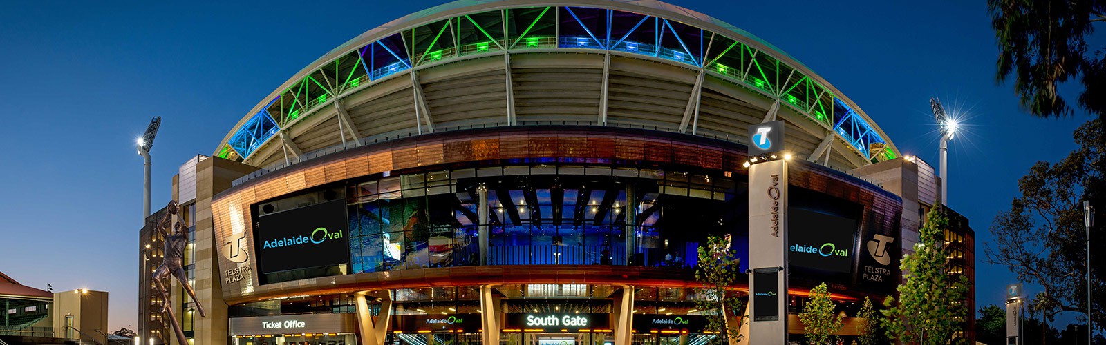 The South Gate entrance to the redeveloped Adelaide Oval which was